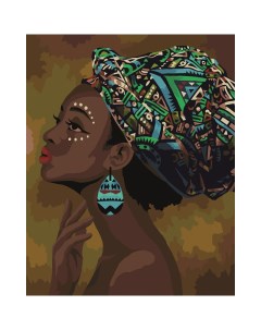 Картина по номерам на холсте Африканская красавица 40х50 см с акриловыми красками и кис Три совы