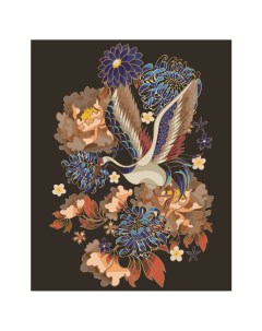 Картина по номерам на холсте Журавль 40 50 см с поталью акриловыми красками и кистями Три совы