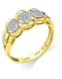Кольцо с 21 бриллиантом из жёлтого золота Мастер бриллиант