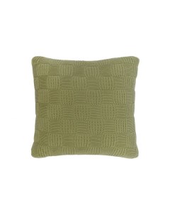 Подушка из хлопка рельефной вязки травянисто зеленого цвета Essential Зеленый 45 Tkano
