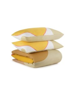 Комплект постельного белья двуспальный из сатина горчичного цвета F Tkano