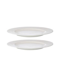Набор из двух тарелок белого цвета с фактурным рисунком Essential Белый 27 Tkano