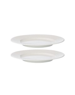 Набор из двух тарелок белого цвета с фактурным рисунком Essential Белый 22 Tkano