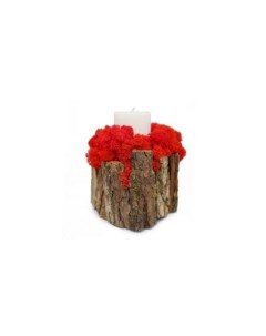 Декоративная свеча с красным мхом Wowbotanica