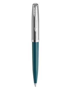 Ручка шариковая автомат Core 51 CORE TEAL BLUE CT черный нержавеющая сталь палладий пластик подарочн Parker