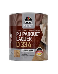 Лак полиуретановый паркетный Parquet Laquer D334 полуматовый бесцветный 0 75 л Dufa