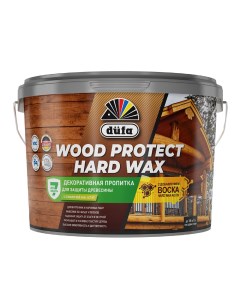 Антисептик Wood Protect Hard Wax декоративный для дерева ореховое дерево 9 л Dufa