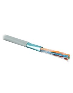 Интернет кабель витая пара F UTP 4PR CAT5e 4х2х0 51 мм экранированный PVC Hyperline