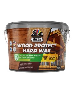 Антисептик Wood Protect Hard Wax декоративный для дерева белоснежный 9 л Dufa