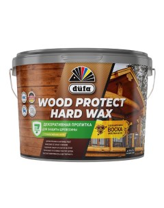Антисептик Wood Protect Hard Wax декоративный для дерева каштан 9 л Dufa