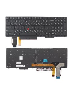 Клавиатура для ноутбука Lenovo ThinkPad E580 черная со стиком с подсветкой Azerty