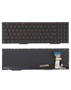 Клавиатура для ноутбука Asus GL553VD черная без рамки с подсветкой Azerty