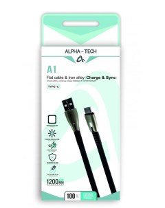 Кабель A1 Charge Sync USB to Type C 2 4A 1 метр белый Alpha-tech