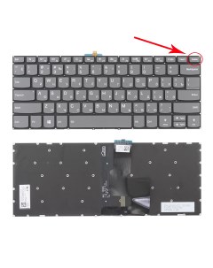 Клавиатура для ноутбука Lenovo 720 15IKB серая без рамки с подсветкой Azerty