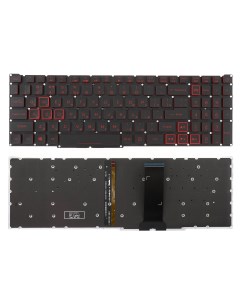 Клавиатура для ноутбука Acer AN515 54 черная без рамки с подсветкой Azerty