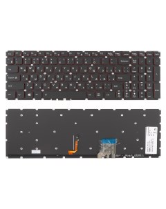 Клавиатура для ноутбука Lenovo Y50 70 черная без рамки с подсветкой Azerty