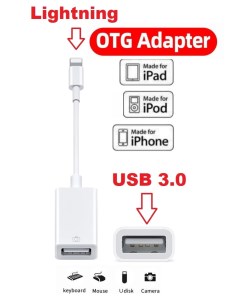 Адаптер OTG с кабелем Lightning USB 3 0 для iPhone iPad Ks-is