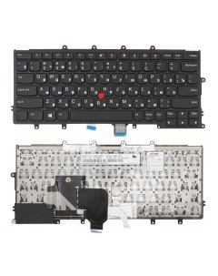 Клавиатура для ноутбука Lenovo ThinkPad X270 A275 черная с черной рамкой со стиком Azerty