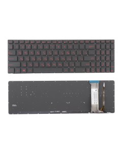 Клавиатура для ноутбука Asus G551 GL552 GL752 черная с подсветкой Azerty