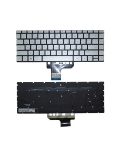 Клавиатура для ноутбука HP Envy 13 AN серебристая без рамки с подсветкой Azerty