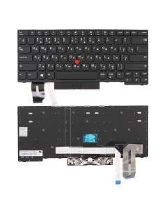 Клавиатура для ноутбука Lenovo Thinkpad E480 черная с черной рамкой Azerty