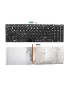 Клавиатура для ноутбука Toshiba L850 черная с серой рамкой с подсветкой Azerty