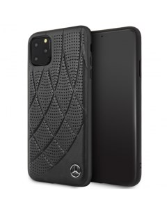 Mercedes Чехол Mercedes для iPhone 11 Pro Max Bow Quilted perforated Hard Leather Black Mercedes-benz