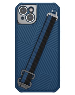 Чехол для iPhone 14 Plus с ремешком Blue Nillkin