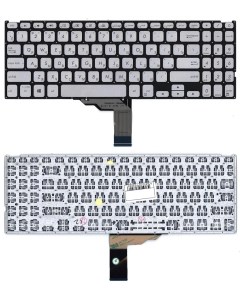 Клавиатура для Asus VivoBook F509U X509 X512 Series серебристая с подсветкой Sino power