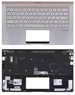 Клавиатура для Asus UX333FA топ панель серебристая с подсветкой Vbparts