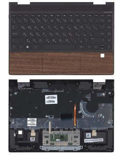 Клавиатура для HP Envy x360 13 AR топкейс коричневый ver 2 Vbparts