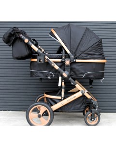 Детская коляска трансформер 2 в 1 518 2 черная 0 Luxmom