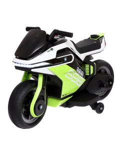 Электромобиль Мотоцикл 1 мотор кожаное сидение цвет бело зелёный Nobrand