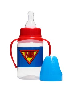 Бутылочка для кормления Super baby 150 мл цилиндр с ручками Mum&baby
