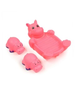 Игрушка для ванны Бегемотики розовый 3 шт Сказка