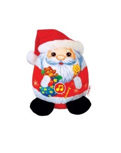 Мягкая игрушка Новогодние плюшики Дед Мороз музыкальная Азбукварик