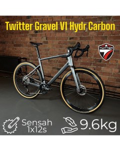Велосипед Gravel V1 Full hydr Carbon 2024 9 6 кг 700х25с 12 скор 54 см серый Twitter