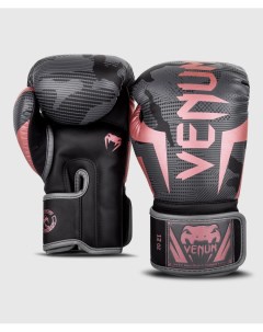 Боксерские перчатки Elite черно розовые 12 унций Venum