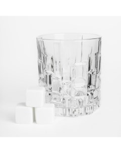 Набор для виски 1 перс 4 пр стакан кубики стекло Р мрамор Mosaic Kuchenland