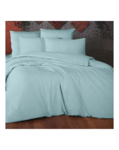 Комплект постельного белья 1 5 спальный Сатин голубой 4 предмета La besse