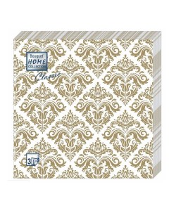 Салфетки бумажные Home Collection Premium Золотой орнамент 3 слоя 40 х 40 см 20 шт Bouquet