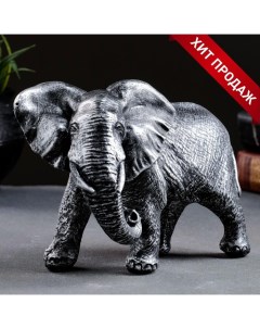 Фигура Слон африканский серебро 18х7х13см Хорошие сувениры