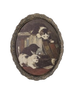 Картина Glasar Кошка и два котенка 23 х 29 см Sofi de marko