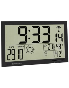 Метеостанция часы MyTime Jumbo LCD черная Bresser