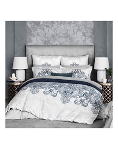 Комплект постельного белья Флевланд двуспальный хлопок сатин 50 x 70 см бело синий Togas