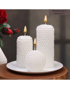 Набор свечей жемчужный белый Омский свечной