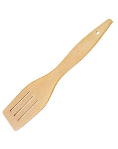 Лопатка кулинарная деревянная для тефлона с прорезью бук Древесник