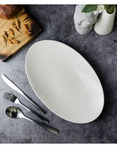 Блюдо сервировочное Illusion 32х20 см белое фарфор Porland