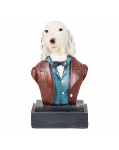 Статуэтка бюст Белая собака в красном пиджаке и бабочке Royal gifts