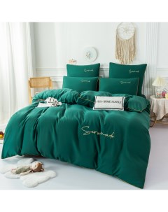 Комплект постельного белья 2 x спальный сатин зеленый Ситрейд
